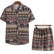 Load image into Gallery viewer, Ethnic Print Hawaiian Shirt and Shorts Set