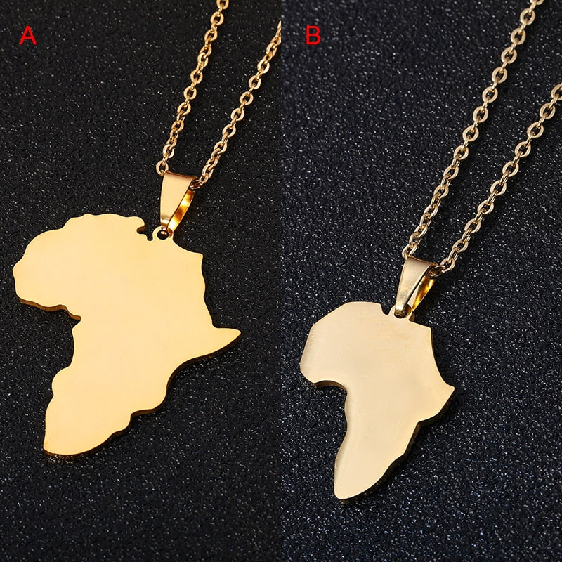 African Map Pendant Necklaces