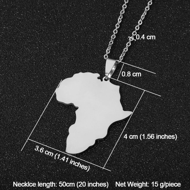 African Map Pendant Necklaces