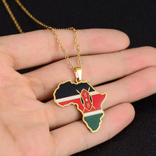Load image into Gallery viewer, Africa Map Flag Pendant Necklace