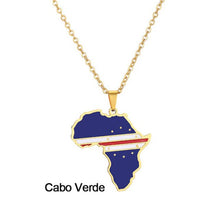 Load image into Gallery viewer, Africa Map Flag Pendant Necklace