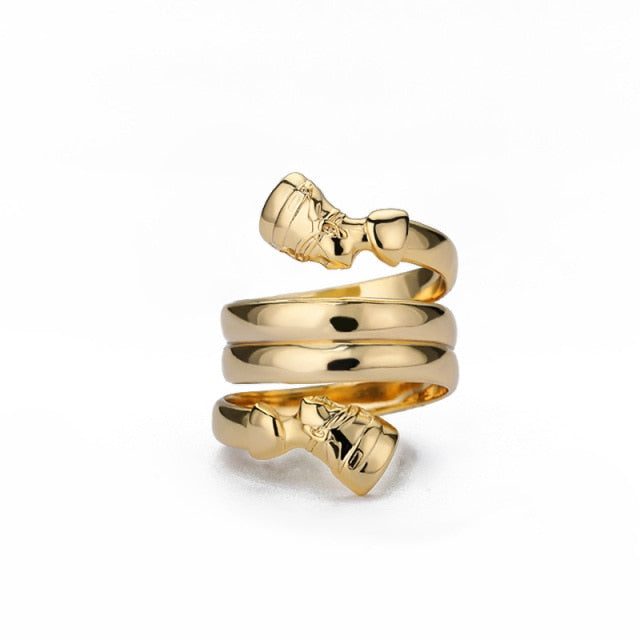 Double Coiled Queen Nefertiti Rings