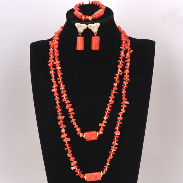 Nigeria Coral Beads Necklace Set