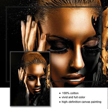 Load image into Gallery viewer, Black Gold African Woman Art