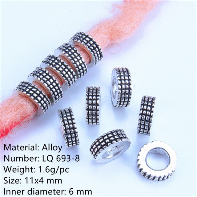 5 Pcs Metal African Hair Rings