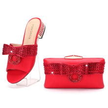 Load image into Gallery viewer, Nigeria Rhinestone Party Shoe and Bag