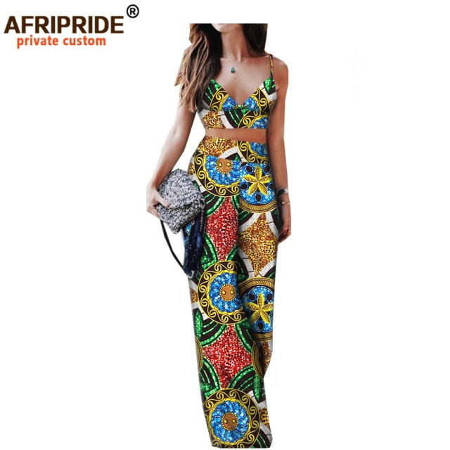 African Sleeveless Ankara Pants Set