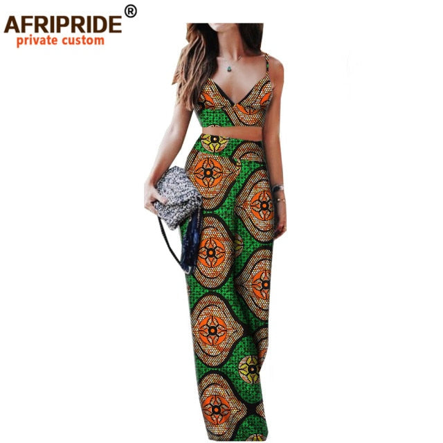 African Sleeveless Ankara Pants Set
